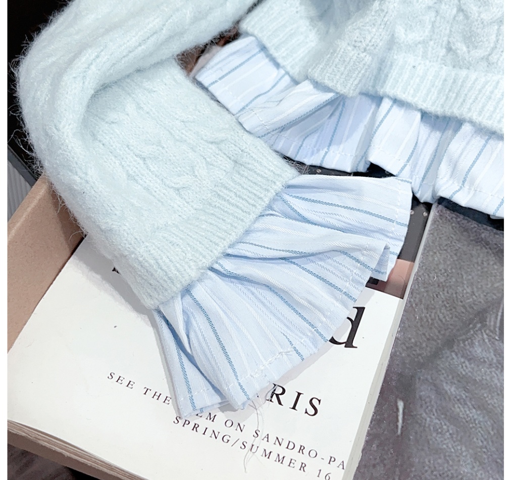 College style splice sweater niche shirt for women