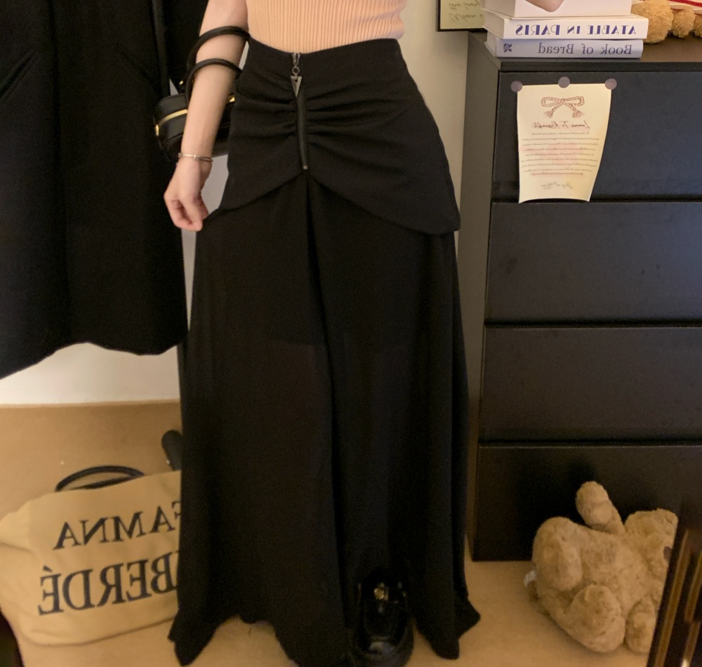High waist chiffon long skirt big skirt skirt for women