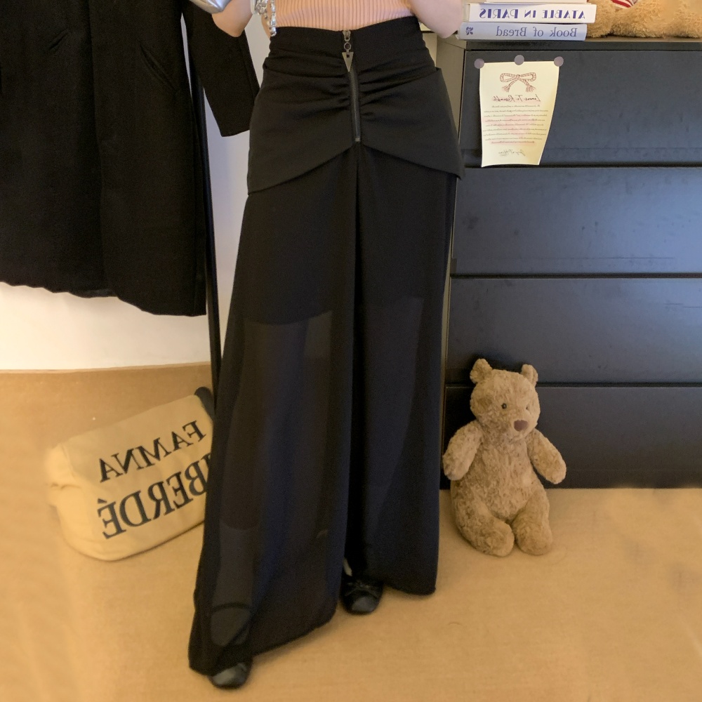 High waist chiffon long skirt big skirt skirt for women