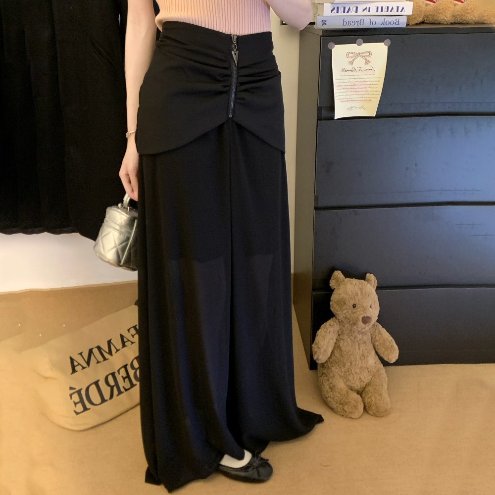 High waist chiffon long skirt big skirt skirt for women