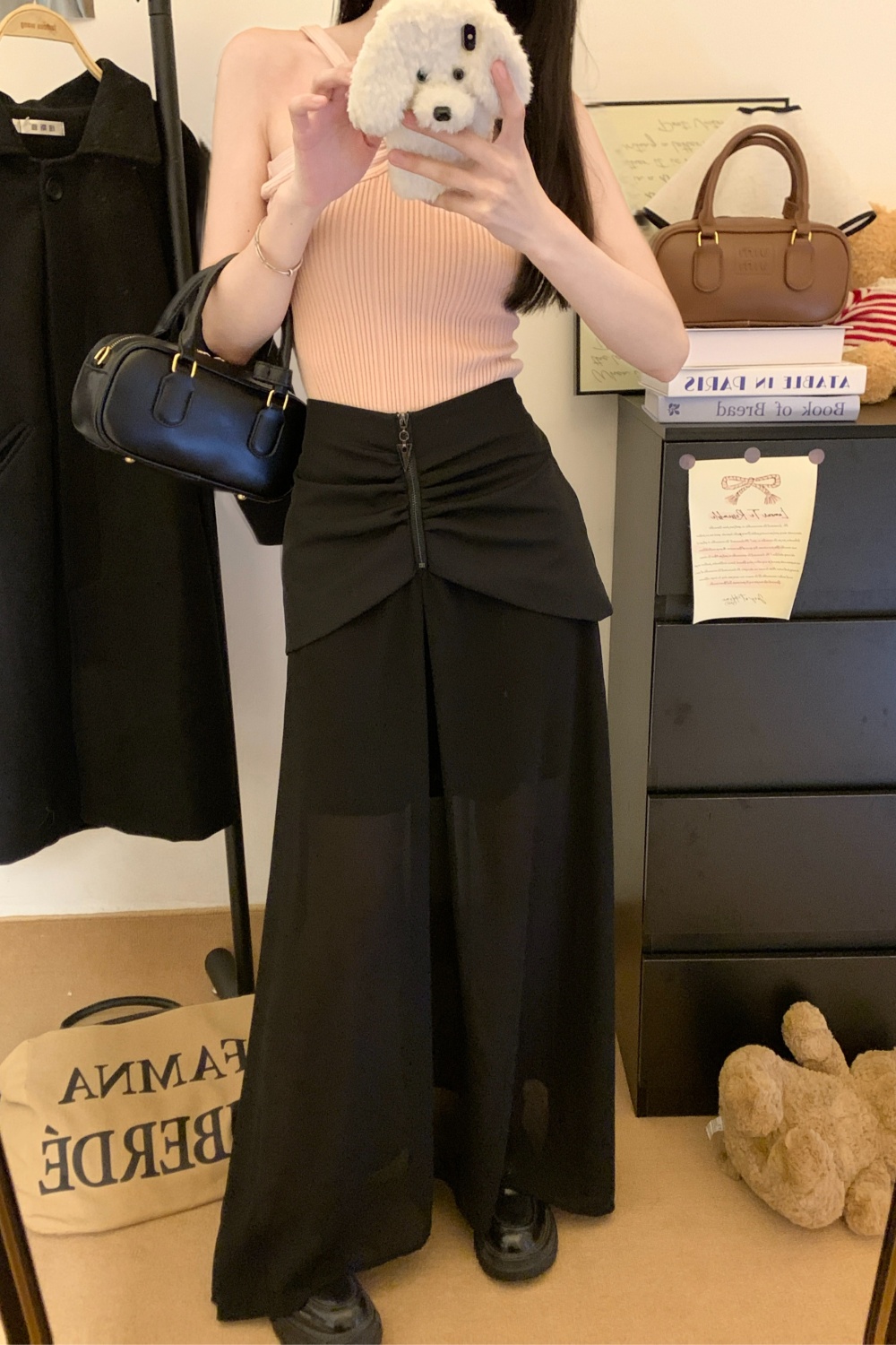 High waist chiffon long skirt big skirt skirt for women