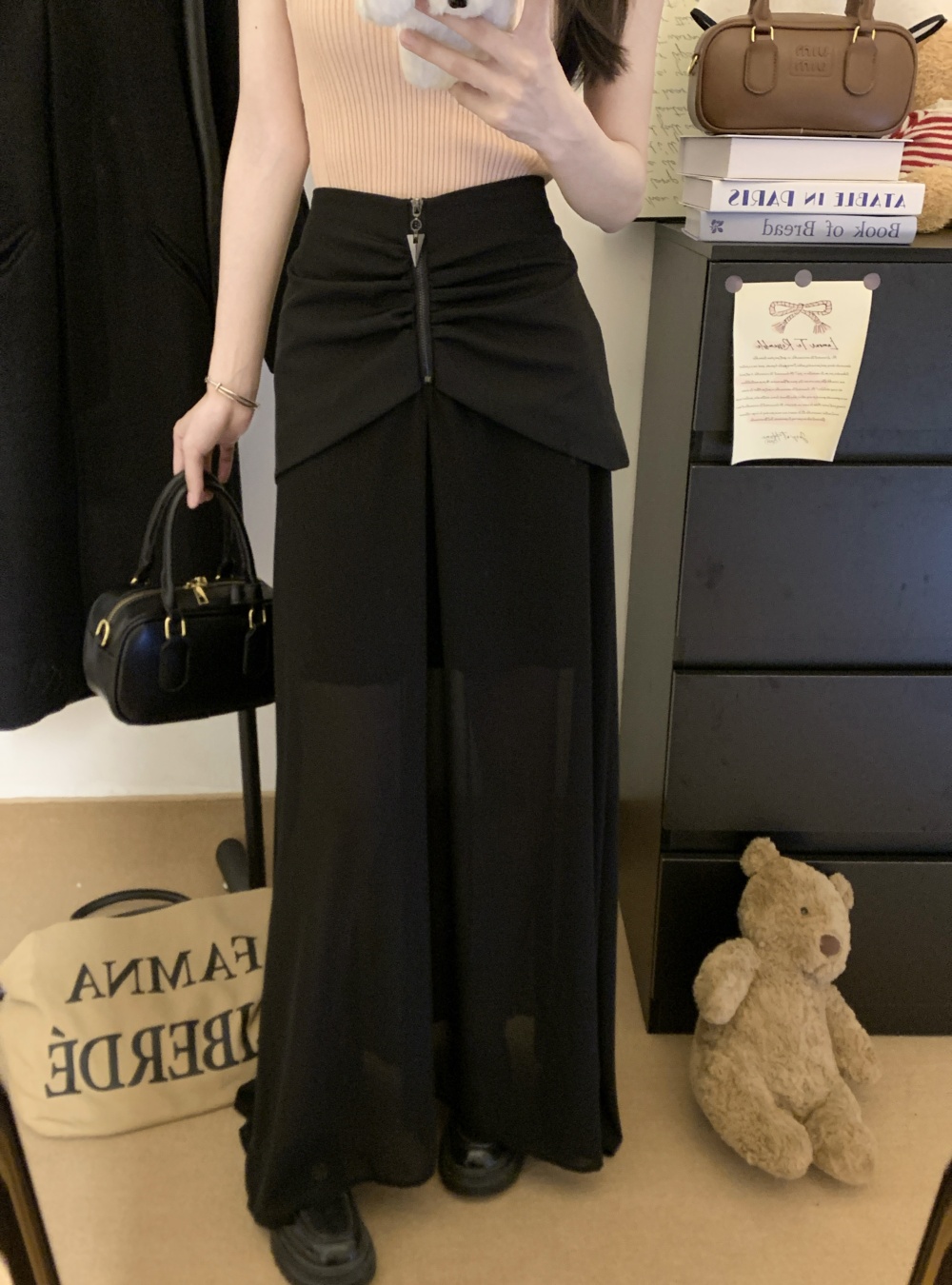 High waist chiffon long skirt big skirt skirt for women