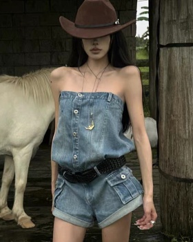 Spicegirl blue denim retro jumpsuit