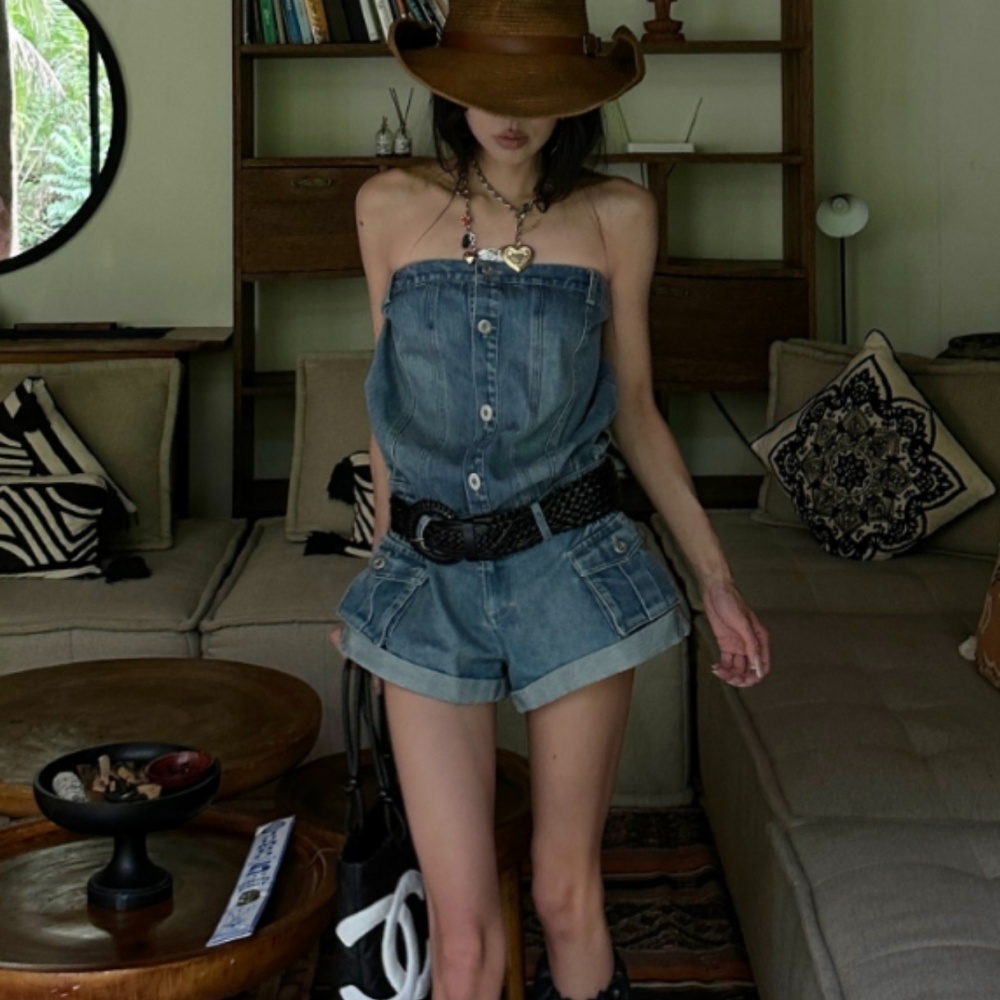Spicegirl blue denim retro jumpsuit