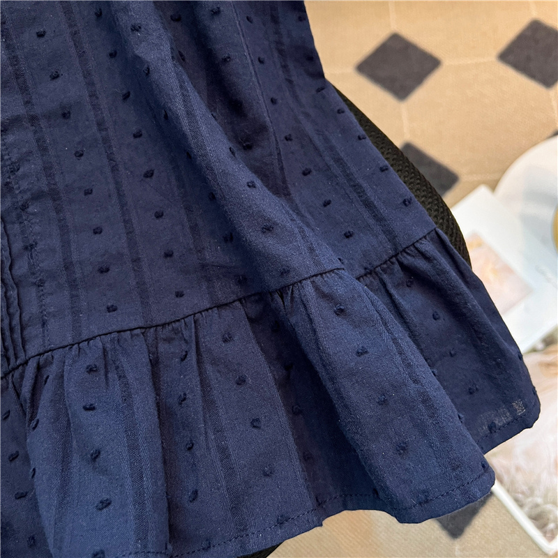 Lace collar small shirt sleeveless shirt for women