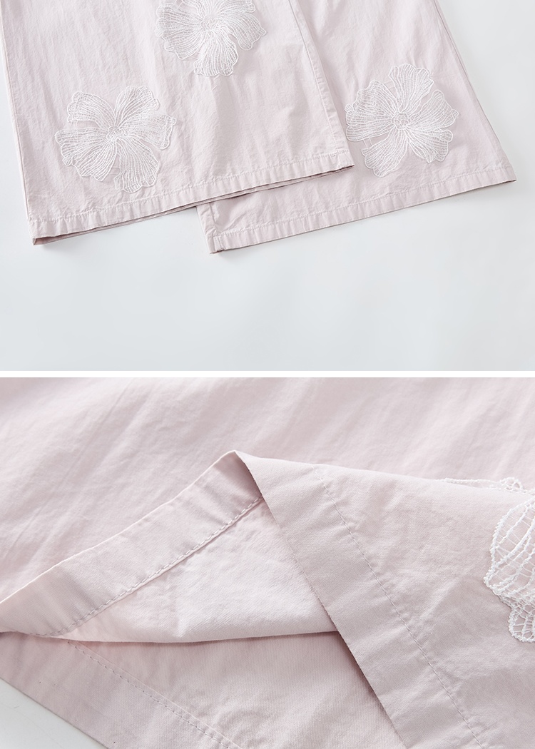Sweet wide leg pants flowers casual pants for women