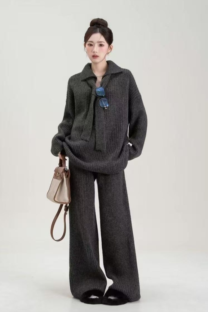 Autumn and winter sweater casual pants a set for women