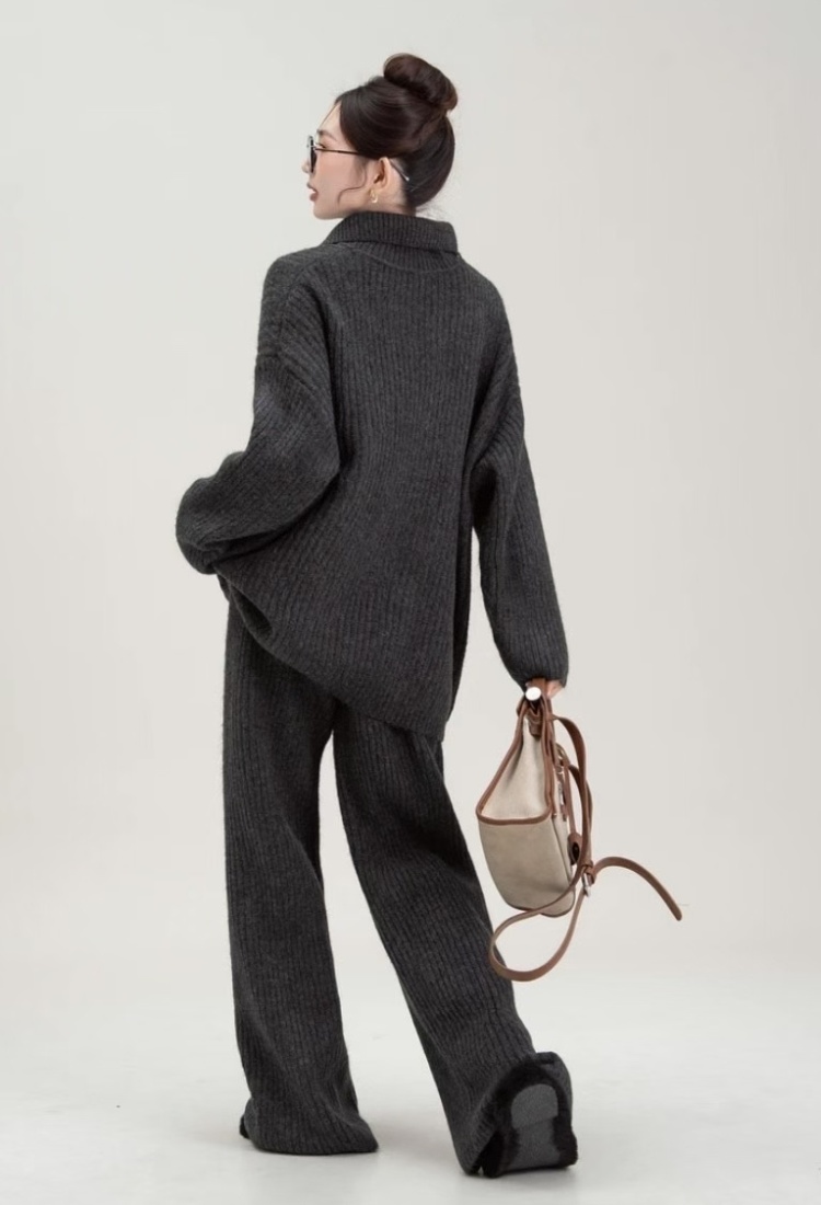 Autumn and winter sweater casual pants a set for women