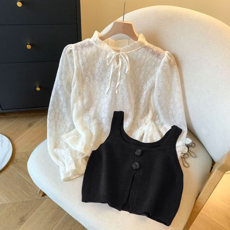 Mixed colors waistcoat tops 2pcs set