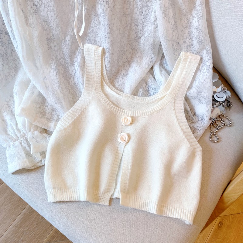 Mixed colors waistcoat tops 2pcs set