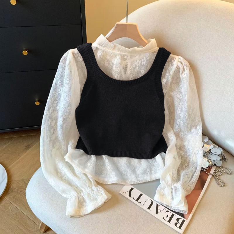 Mixed colors waistcoat tops 2pcs set