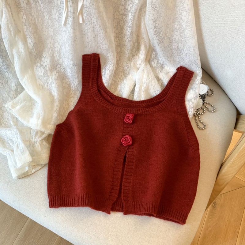 Mixed colors waistcoat tops 2pcs set
