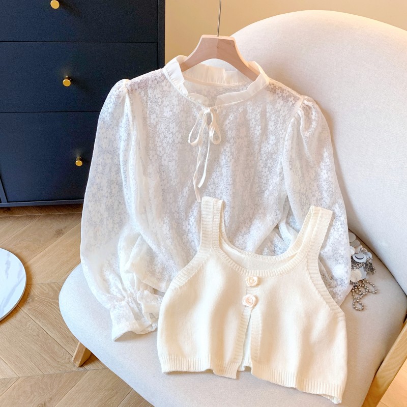 Mixed colors waistcoat tops 2pcs set