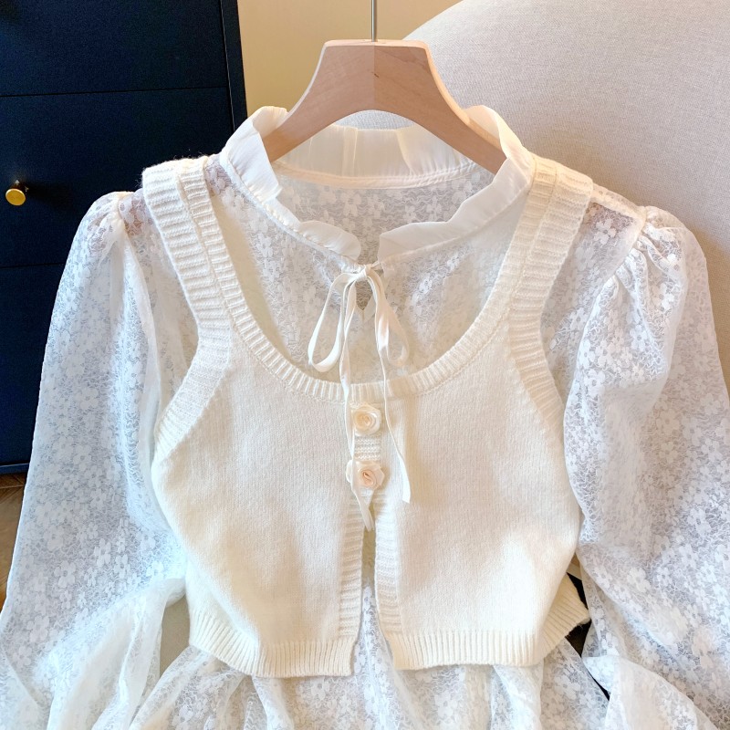 Mixed colors waistcoat tops 2pcs set