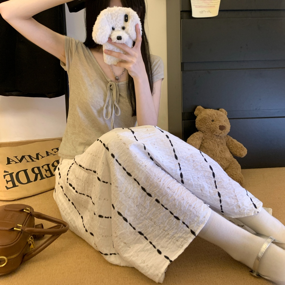 Fashion slim high waist France style skirt for women