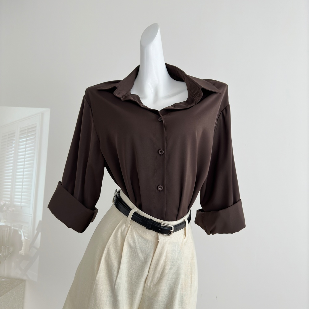 Retro shorts loose shirt 2pcs set for women