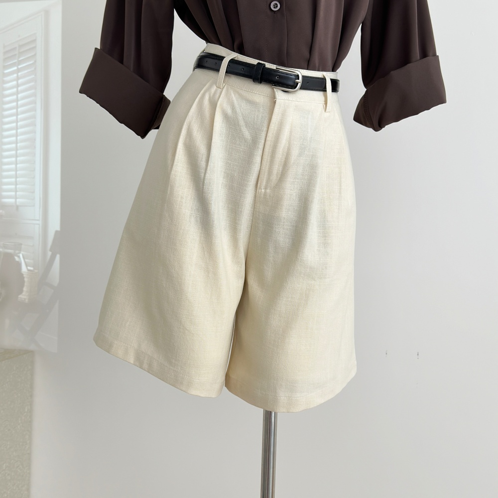 Retro shorts loose shirt 2pcs set for women