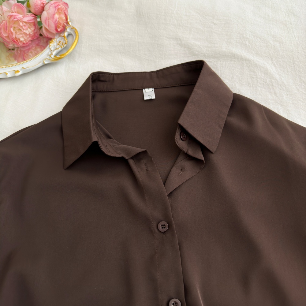 Retro shorts loose shirt 2pcs set for women