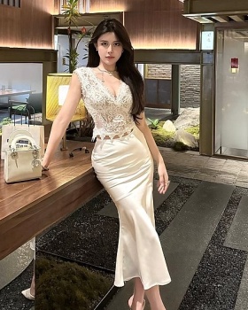 Fashionable fashion vest lace skirt 2pcs set