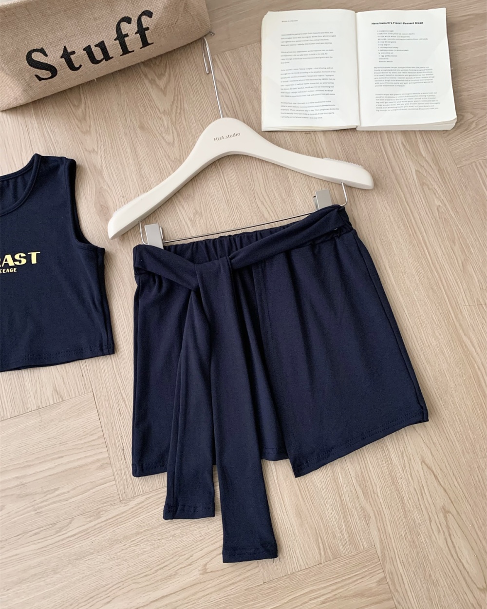 Plaid temperament shirt street short skirt 3pcs set