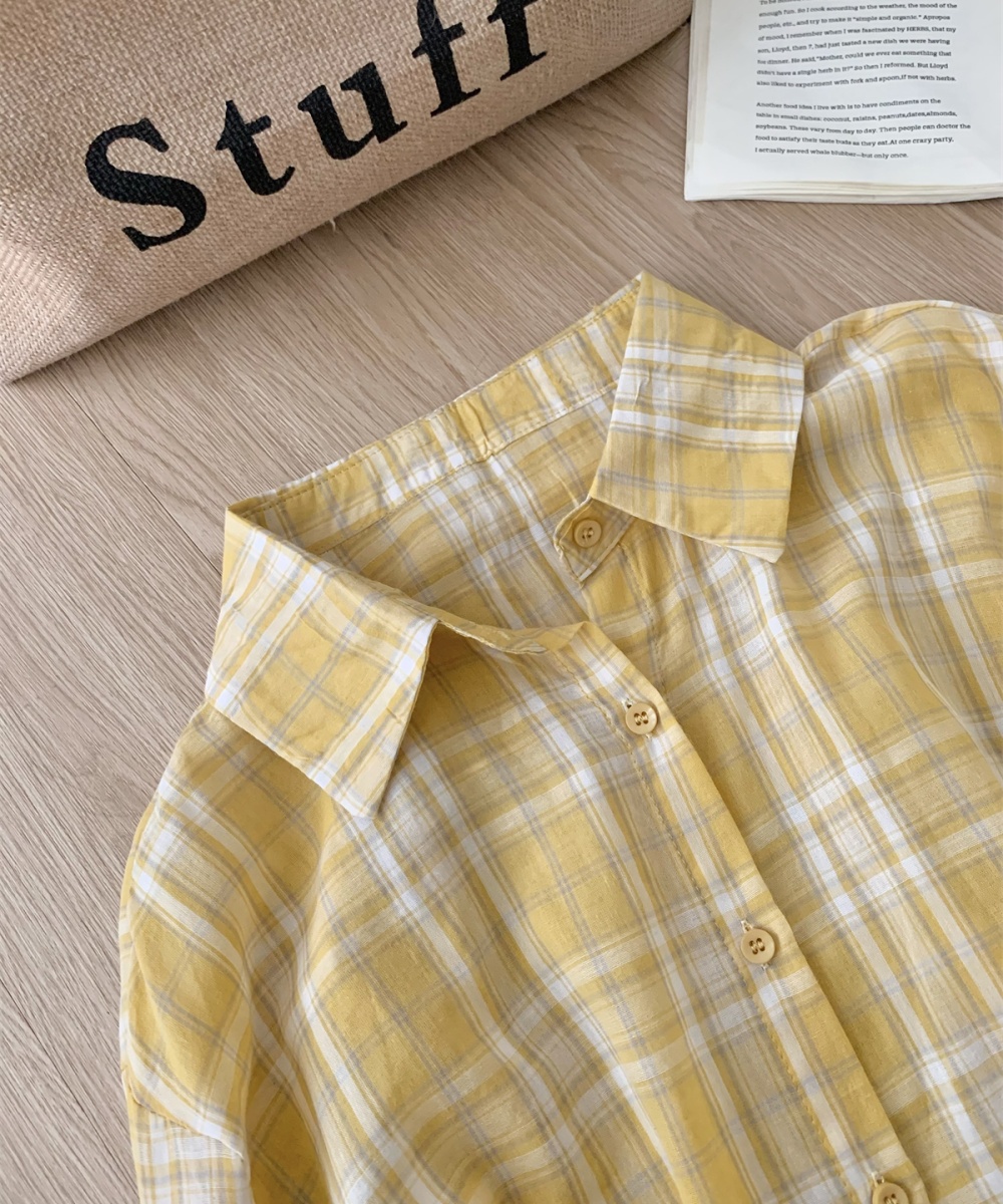 Plaid temperament shirt street short skirt 3pcs set
