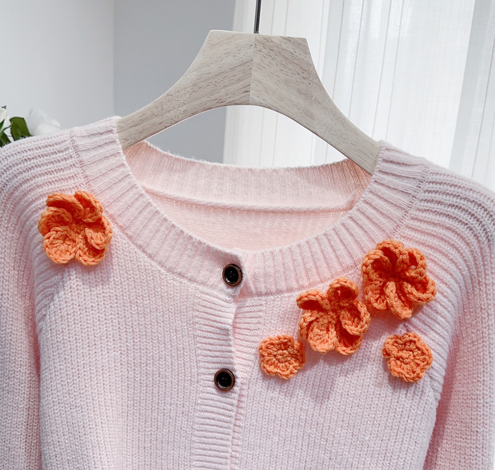 Tender stereoscopic coat sweet loose sweater for women