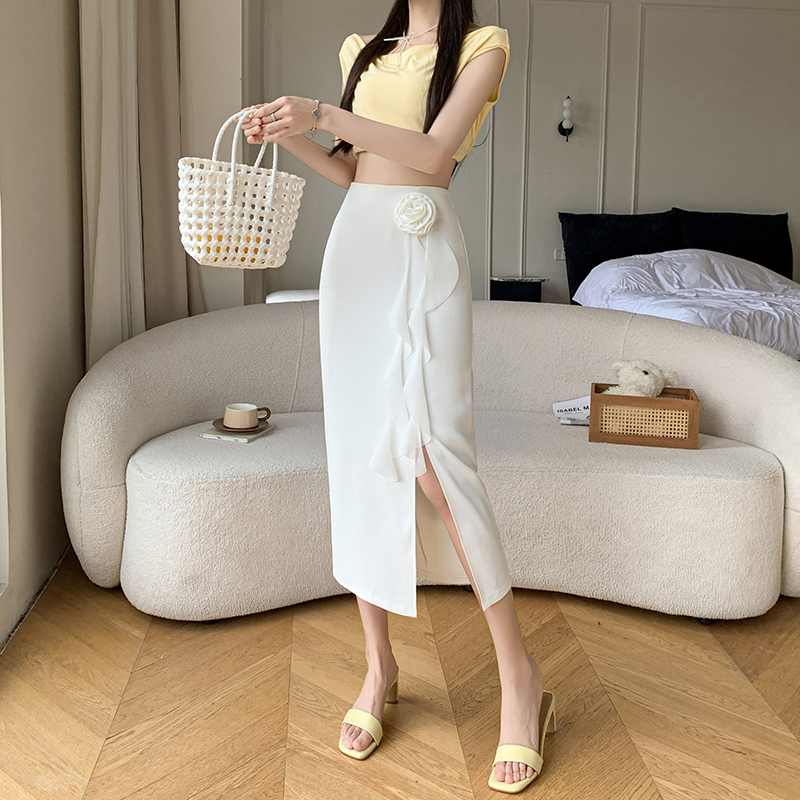 Stereoscopic A-line flowers irregular skirt