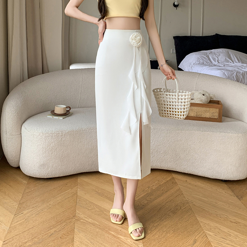 Stereoscopic A-line flowers irregular skirt