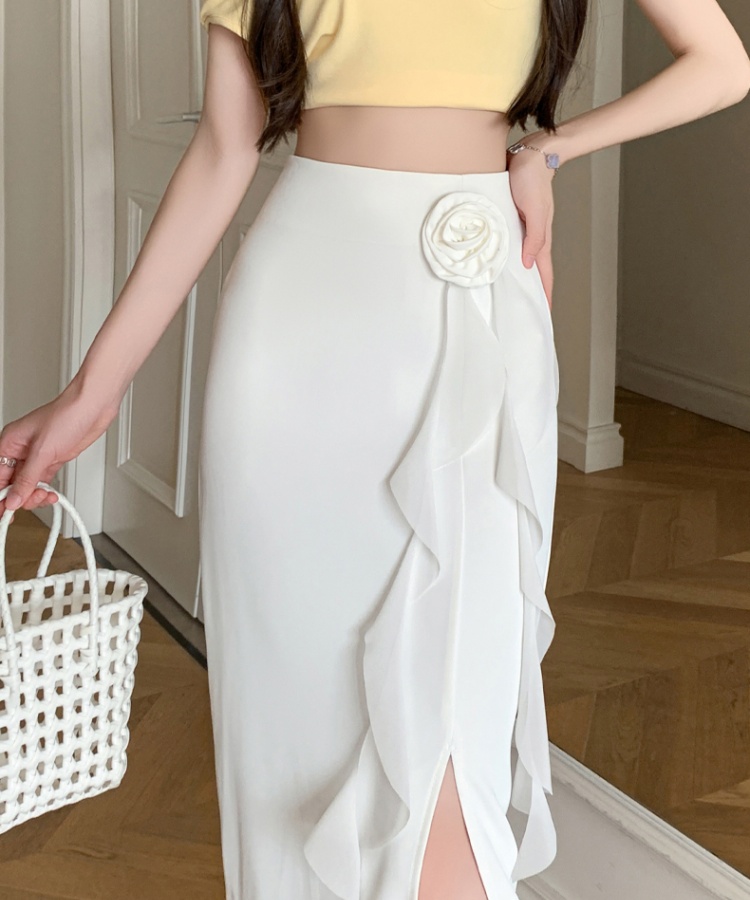 Stereoscopic A-line flowers irregular skirt
