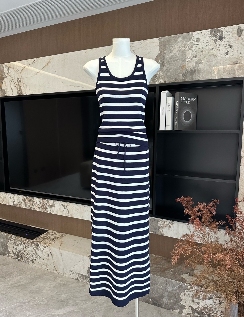 Slim temperament long skirt Korean style dress 3pcs set