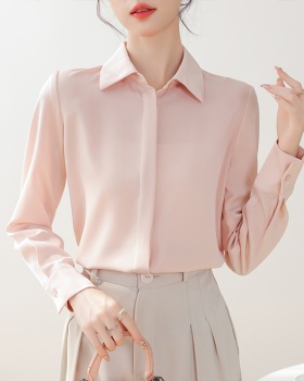 Light autumn seven colors chiffon shirt niche satin shirt