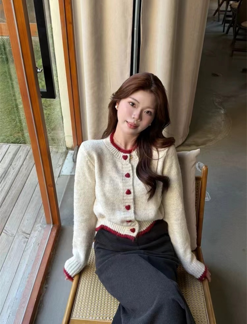 Long sleeve unique cardigan heart tops for women
