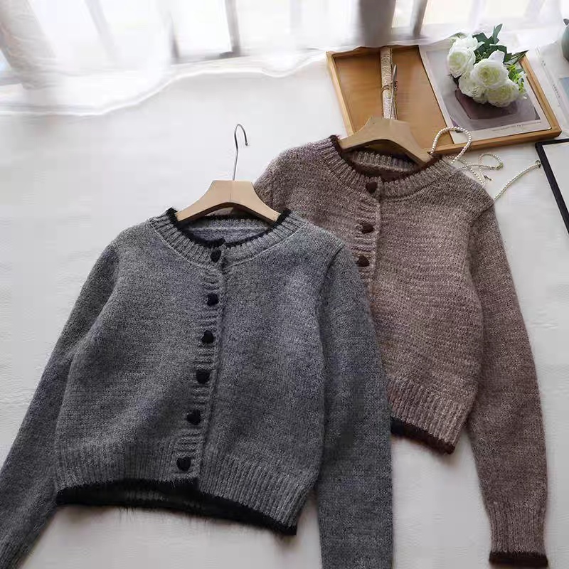 Long sleeve unique cardigan heart tops for women