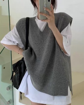Korean style sweater waistcoat for women