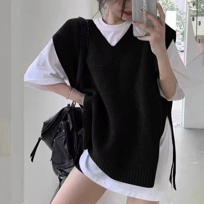 Korean style sweater waistcoat for women