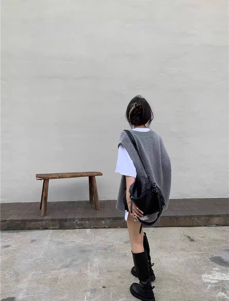 Korean style sweater waistcoat for women