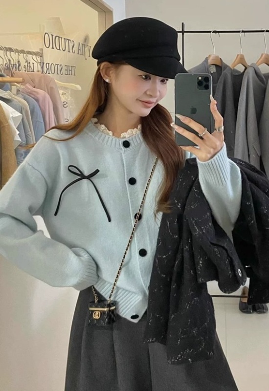 Lace show young sweater sweet all-match cardigan