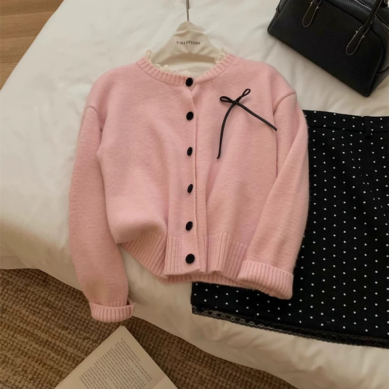Lace show young sweater sweet all-match cardigan