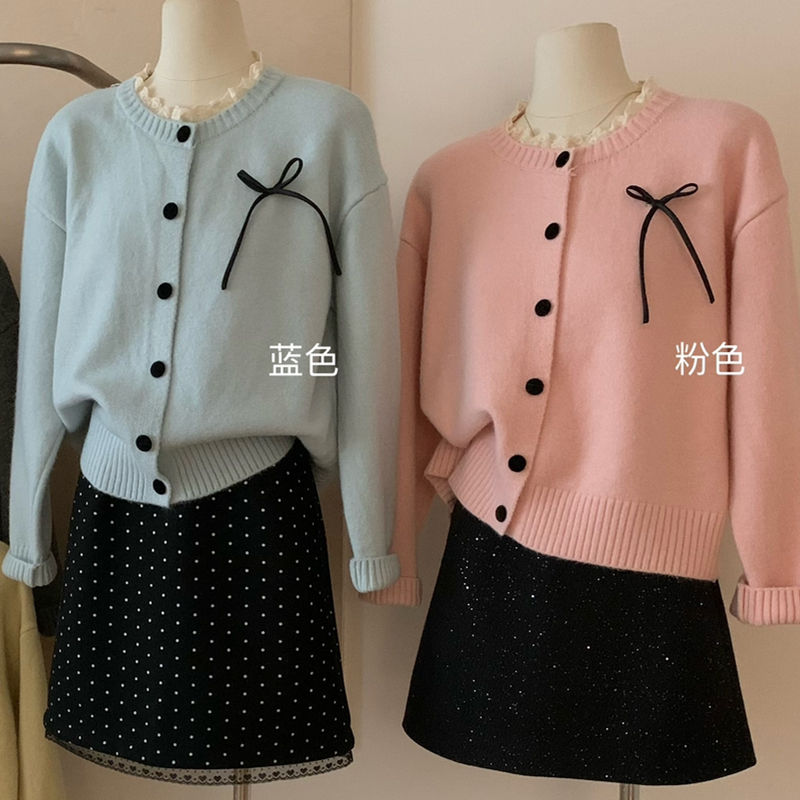 Lace show young sweater sweet all-match cardigan