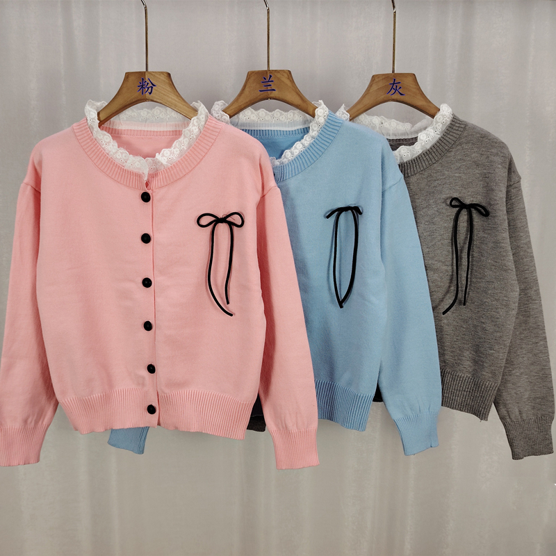 Lace show young sweater sweet all-match cardigan