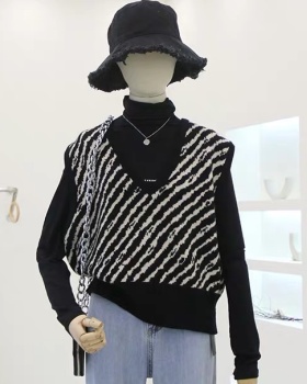 Sleeveless spring and autumn waistcoat knitted coat for women