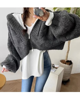 Korean style show young hooded sweater loose bat coat