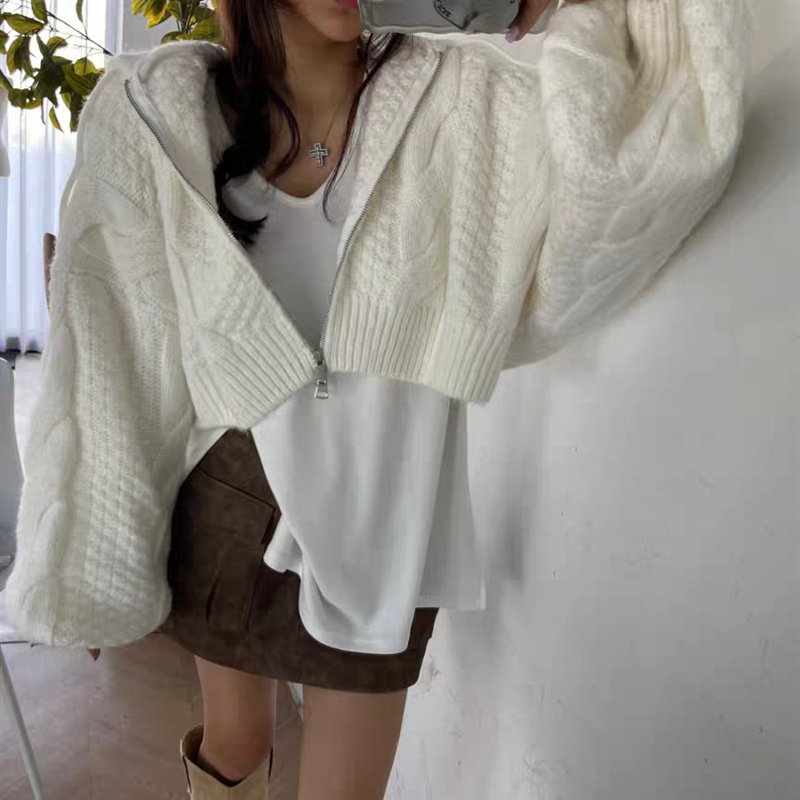 Korean style show young hooded sweater loose bat coat