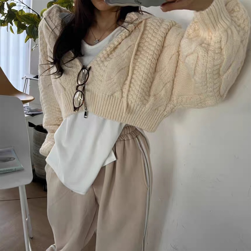 Korean style show young hooded sweater loose bat coat