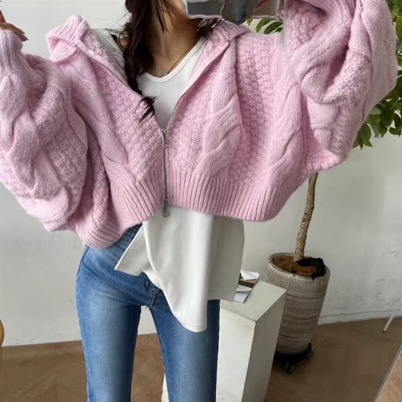 Korean style show young hooded sweater loose bat coat