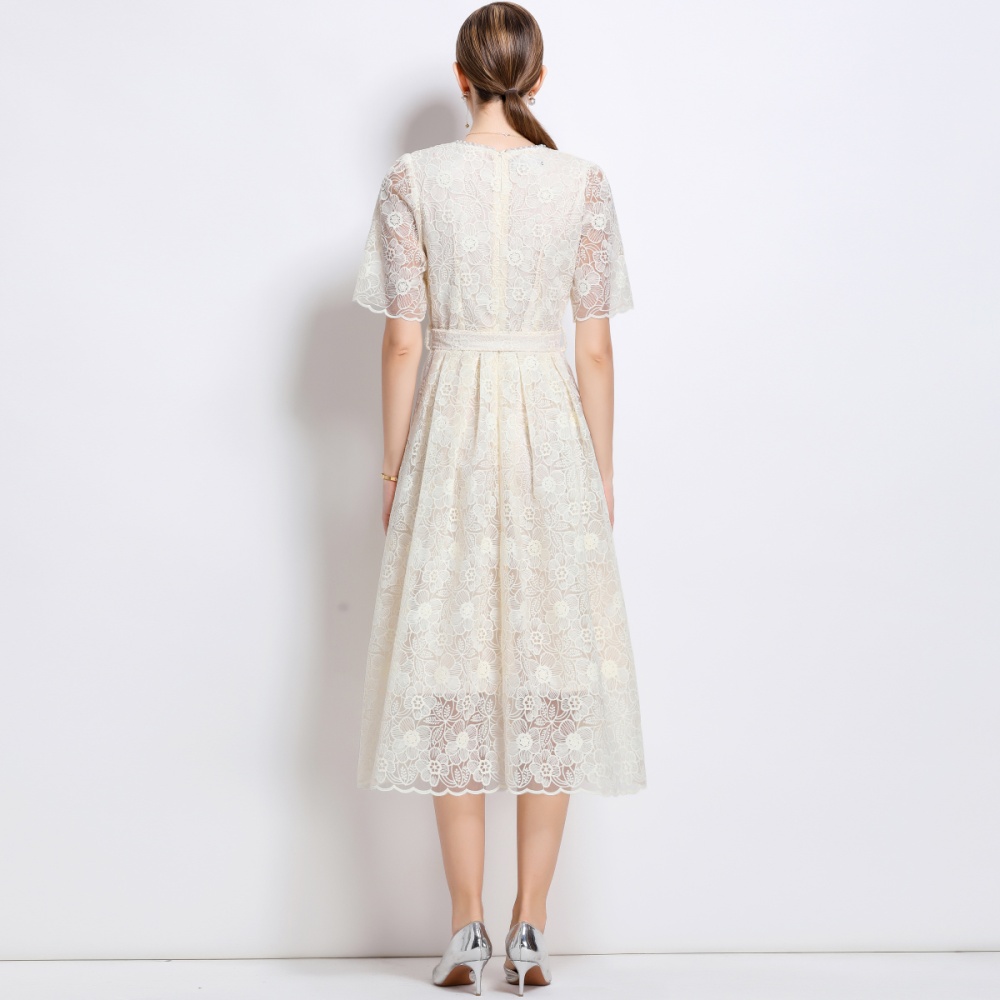 France style lace temperament chanelstyle beading dress