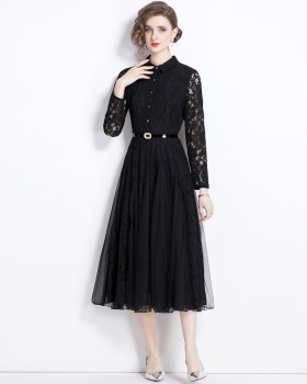 Big skirt temperament dress lace long dress