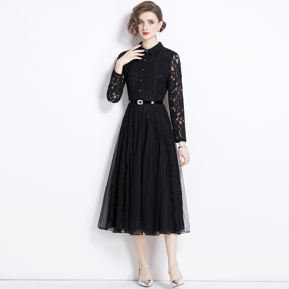Big skirt temperament dress lace long dress