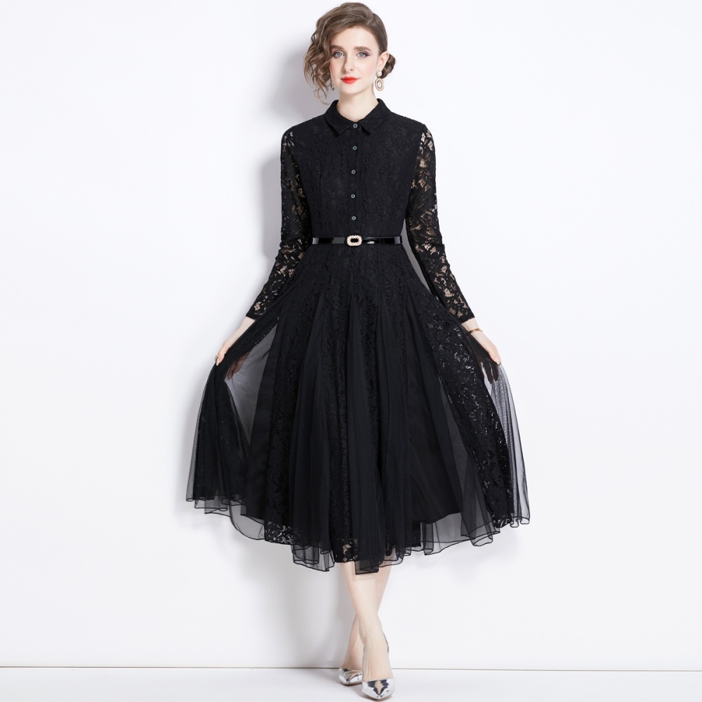 Big skirt temperament dress lace long dress