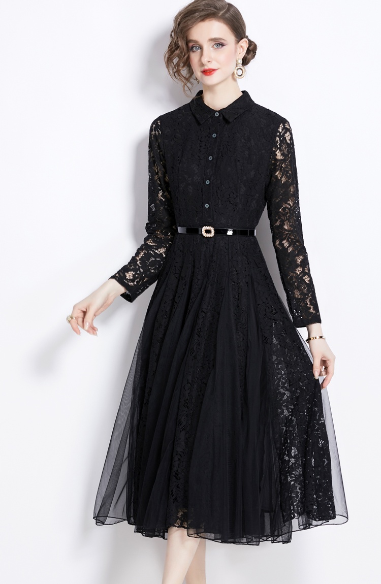 Big skirt temperament dress lace long dress
